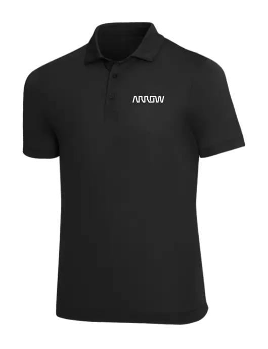 Mercer+Mettle Black Stretch Jersey Polo w/Arrow Electronics Logo