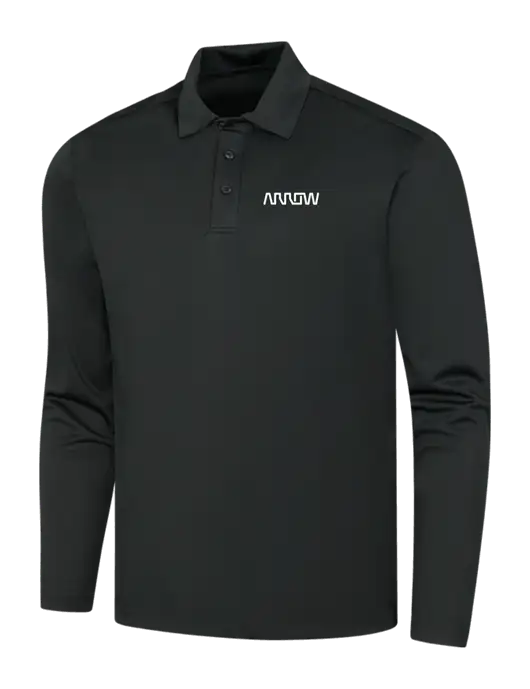 Black Silk Touch Performance Long Sleeve Polo w/Arrow Electronics Logo