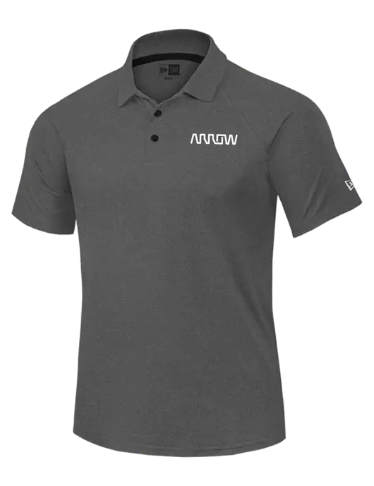 New Era Dark Grey Heather Power Polo w/Arrow Electronics Logo