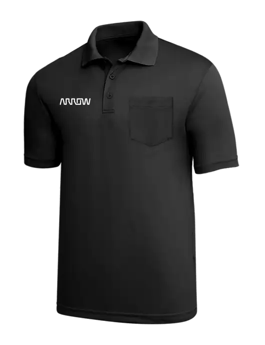 Silk Touch Black Performance Pocket Polo w/Arrow Electronics Logo