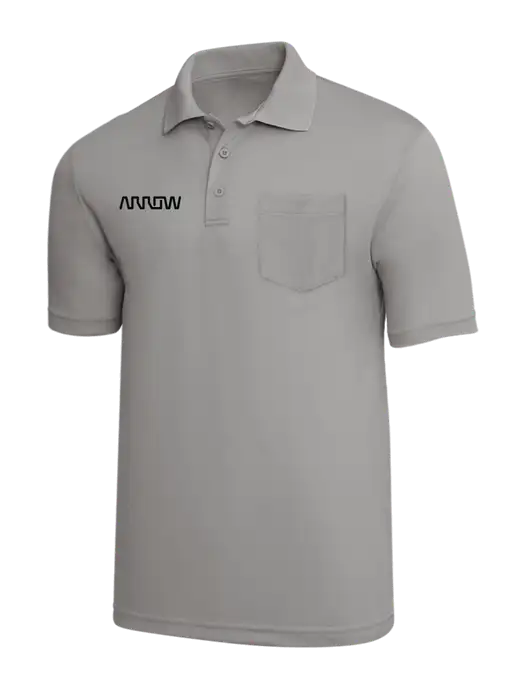Silk Touch Grey Light Medium Performance Pocket Polo w/Arrow Electronics Logo