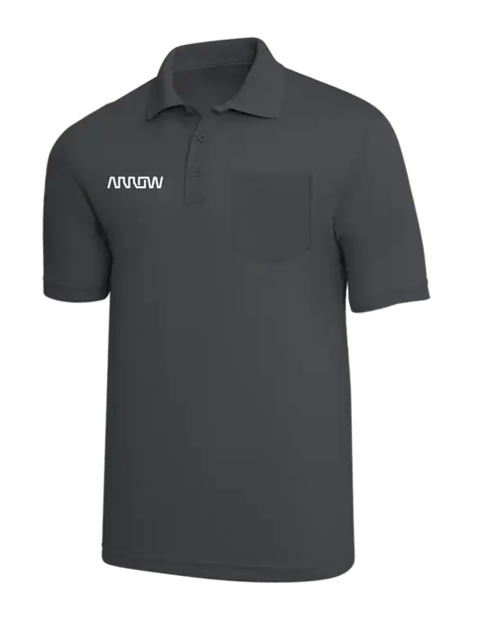 Silk Touch Dark Grey Performance Pocket Polo w/Arrow Electronics Logo