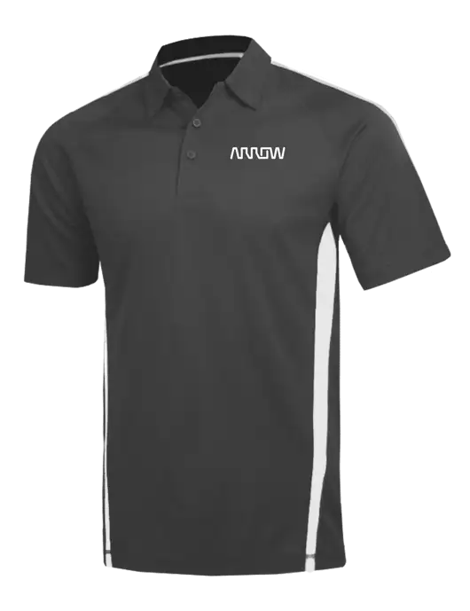 PosiCharge Micro-Mesh Dark Grey/White Colorblock Polo w/Arrow Electronics Logo
