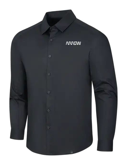 OGIO Black Commuter Woven Shirt w/Arrow Electronics Logo