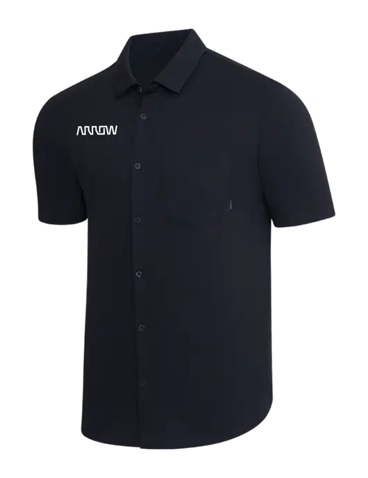 OGIO Black Extend Short Sleeve Button Up Shirt w/Arrow Electronics Logo