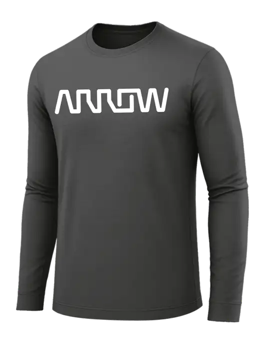 Long Sleeve Dark Grey PosiCharge Competitor Tee w/Arrow Electronics Logo