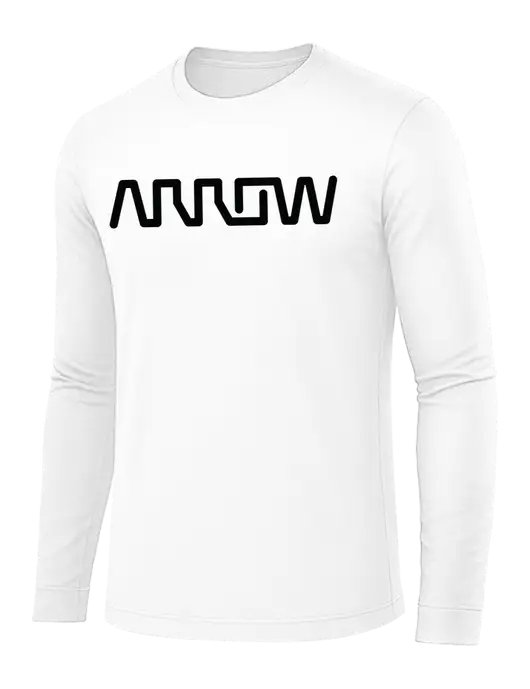 Long Sleeve White PosiCharge Competitor Tee w/Arrow Electronics Logo