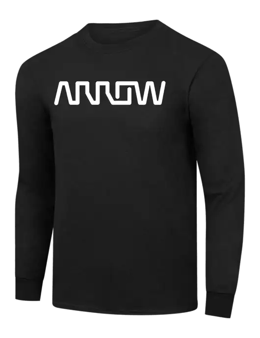 Long Sleeve Core Cotton Black T-Shirt w/Arrow Electronics Logo