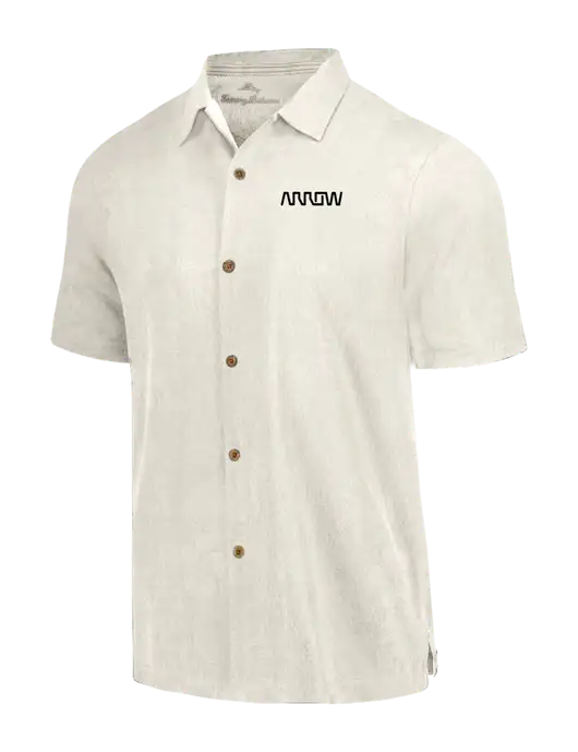 Tommy Bahama Ivory Tropic Isles Short Sleeve Shirt w/Arrow Electronics Logo