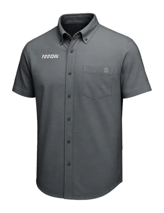HUK Dark Grey Kona Solid Shirt w/Arrow Electronics Logo