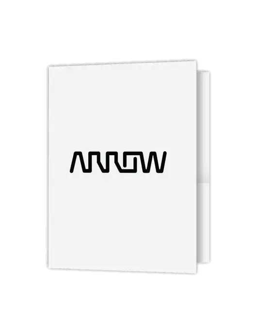 White Presentation Folder with Dual Pockets w/Arrow Electronics Logo