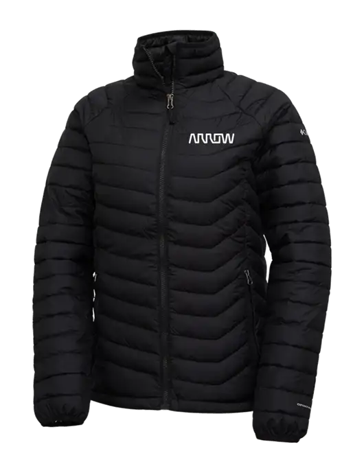 Columbia Black Womens Powder Lite Jacket w/Arrow Electronics Logo