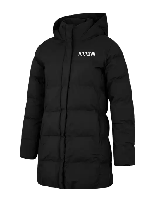 Mercer+Mettle Womens Deep Black Puffy Parka  w/Arrow Electronics Logo