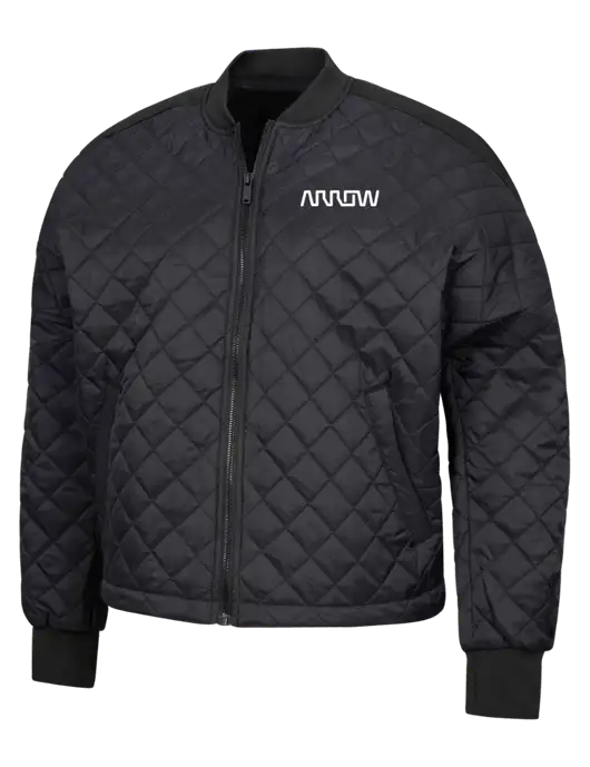 Mercer+Mettle Black Womens Boxy Quilted Jacket w/Arrow Electronics Logo