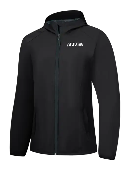 Womens Black Essential Rain Jacket w/Arrow Electronics Logo