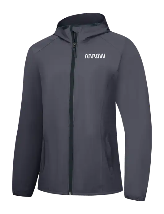 Womens Dark Grey Essential Rain Jacket w/Arrow Electronics Logo
