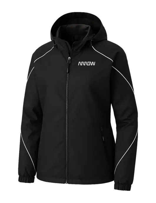 Womens Angle 3-in-1 Black Jacket with Fleece Liner w/Arrow Electronics Logo, Arrow Electronics Logo