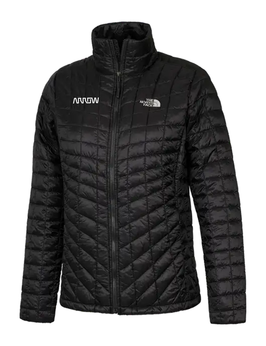 North Face Womens Black ThermoBall Trekker Jacket w/Arrow Electronics Logo