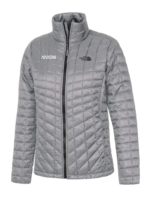 North Face Womens Medium Grey ThermoBall Trekker Jacket w/Arrow Electronics Logo