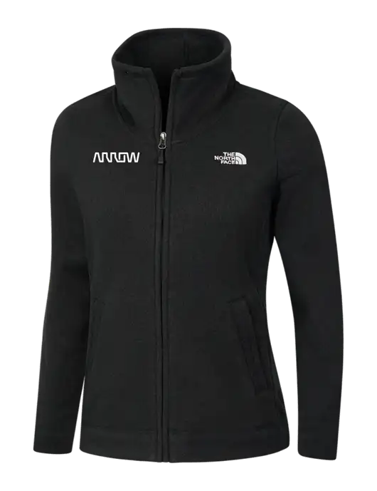 North Face Womens Black Heather Sweater Fleece Jacket w/Arrow Electronics Logo