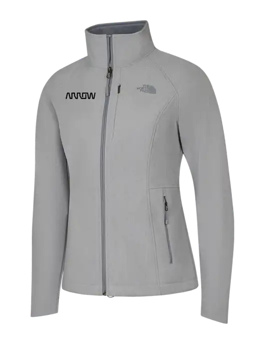 North Face Womens Light Grey Heather Apex Barrier Soft Shell Jacket  w/Arrow Electronics Logo