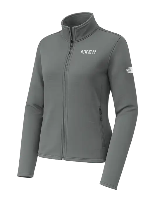The North Face Womens Aim Full-Zip Dark Medium Grey Fleece Jacket w/Arrow Electronics Logo