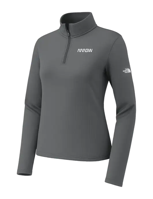 The North Face Womens Aim 1/4-Zip Dark Medium Grey Fleece w/Arrow Electronics Logo