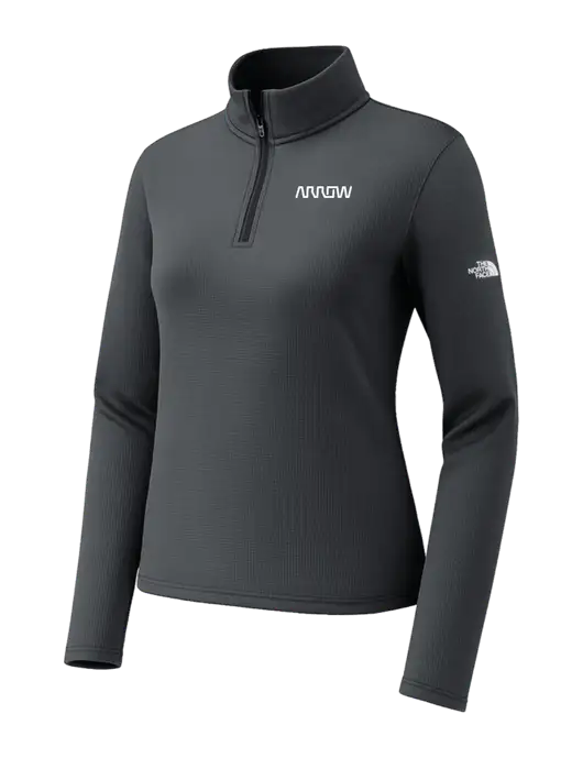 The North Face Womens Aim 1/4-Zip Charcoal Grey Fleece w/Arrow Electronics Logo