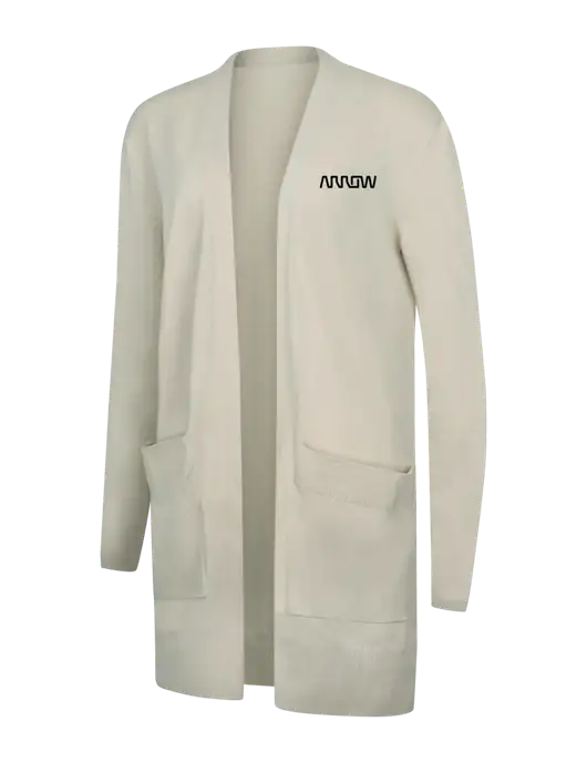 Mercer+Mettle Womens Ivory Open Front Cardigan Sweater w/Arrow Electronics Logo