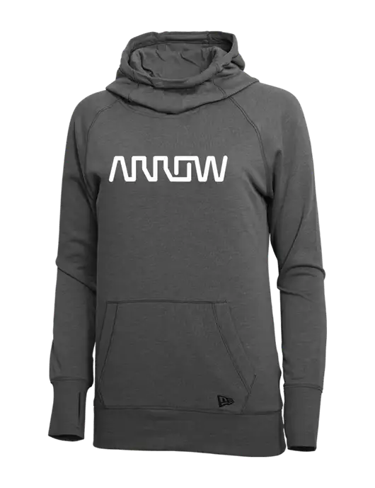 New Era Black Heather Womens Tri-Blend Fleece Pullover Hoodie w/Arrow Electronics Logo