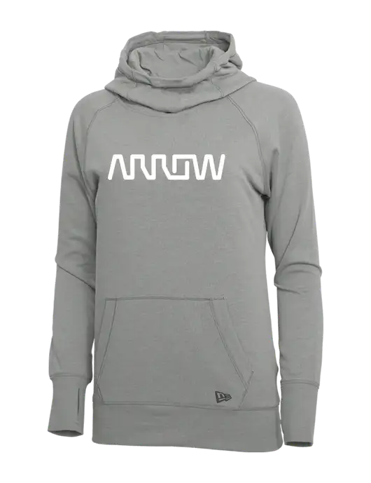 New Era Shadow Grey Heather Womens Tri-Blend Fleece Pullover Hoodie w/Arrow Electronics Logo