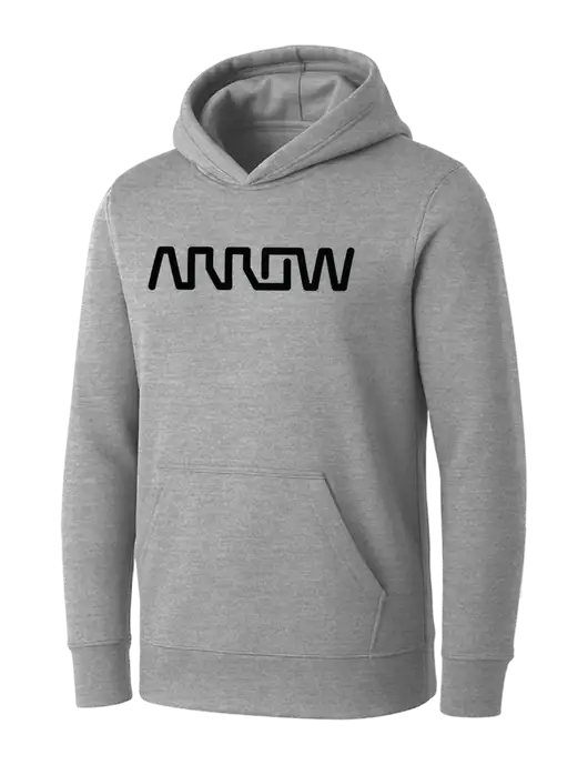 Womens Light Grey Heather Core Fleece Pullover Hooded Sweatshirt w/Arrow Electronics Logo