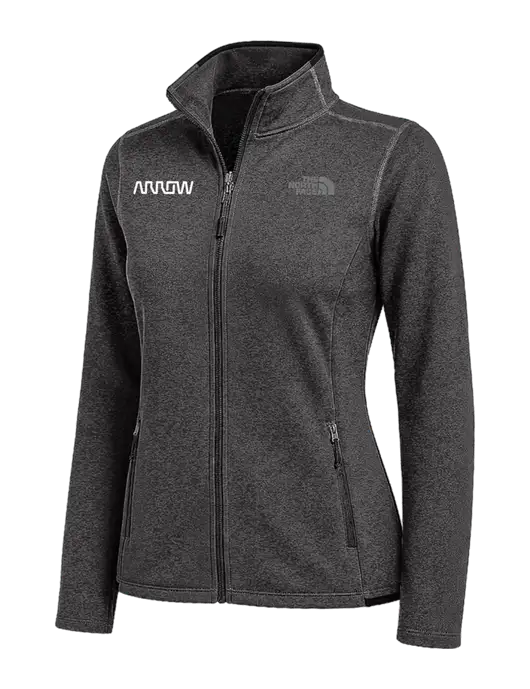 The North Face Womens Dark Grey Heather Skyline Full-Zip Fleece Jacket w/Arrow Electronics Logo