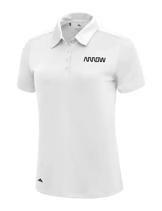 Adidas White Womens Ultimate Solid Polo w/Arrow Electronics Logo