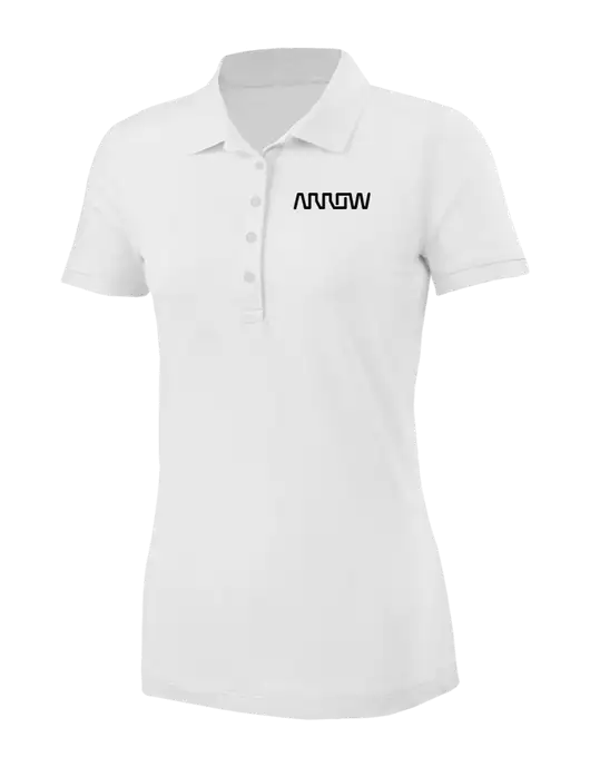 Brooks Brothers Womens White Pima Cotton Pique Polo w/Arrow Electronics Logo