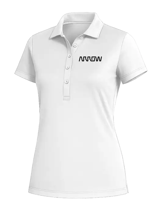 Fairway & Greene Womens White Claire Tech Polo w/Arrow Electronics Logo