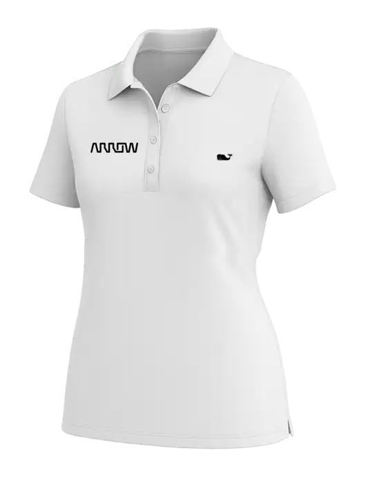 Vineyard Vines Womens White Edgartown Pique Polo w/Arrow Electronics Logo