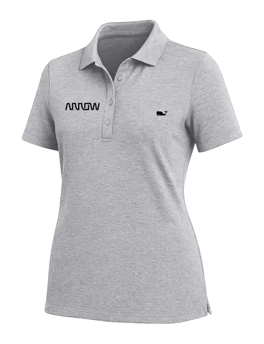 Vineyard Vines Womens Light Grey Edgartown Pique Polo w/Arrow Electronics Logo