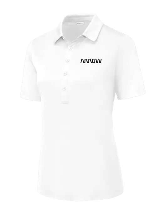 White Womens Posi-UV Pro Polo w/Arrow Electronics Logo