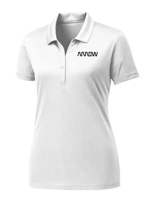 Womens White PosiCharge Competitor Polo w/Arrow Electronics Logo