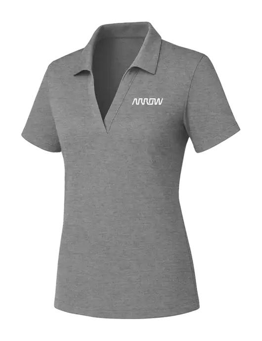Womens Medium Grey Heather PosiCharge RacerMesh Polo w/Arrow Electronics Logo