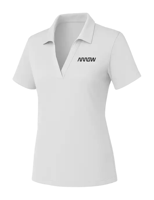Womens White PosiCharge RacerMesh Polo w/Arrow Electronics Logo