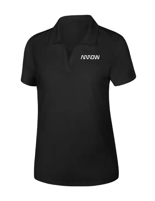 Black Womens PosiCharge Tri-Blend Wicking Polo w/Arrow Electronics Logo