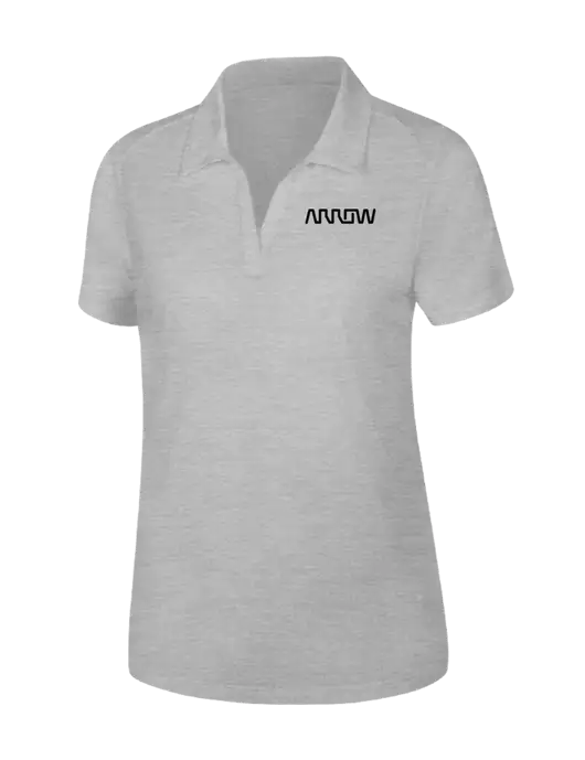 Light Grey Heather Womens PosiCharge Tri-Blend Wicking Polo w/Arrow Electronics Logo