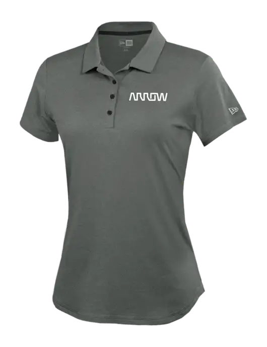 New Era Womens Power Dark Grey Heather Polo w/Arrow Electronics Logo