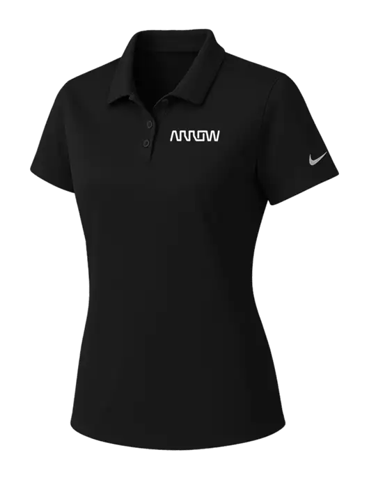 Nike Womens Black Dry Essential Solid Polo w/Arrow Electronics Logo