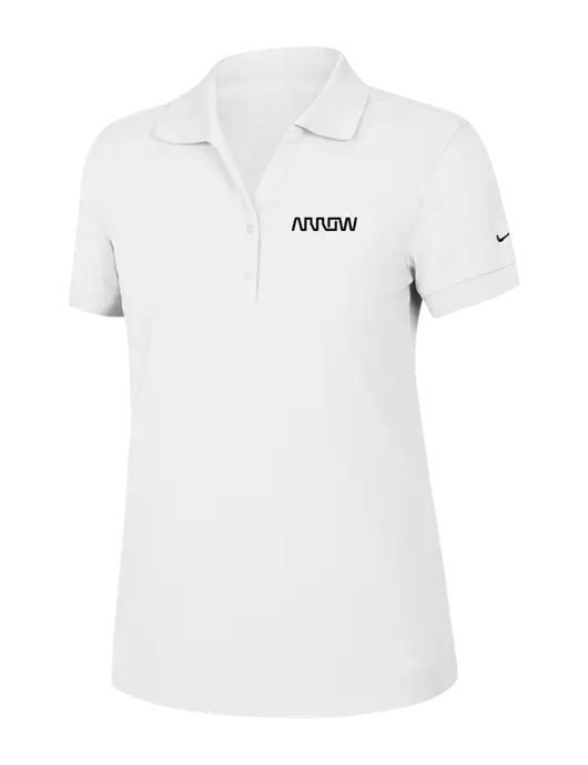 Nike Womens Dri-FIT Classic White Polo w/Arrow Electronics Logo
