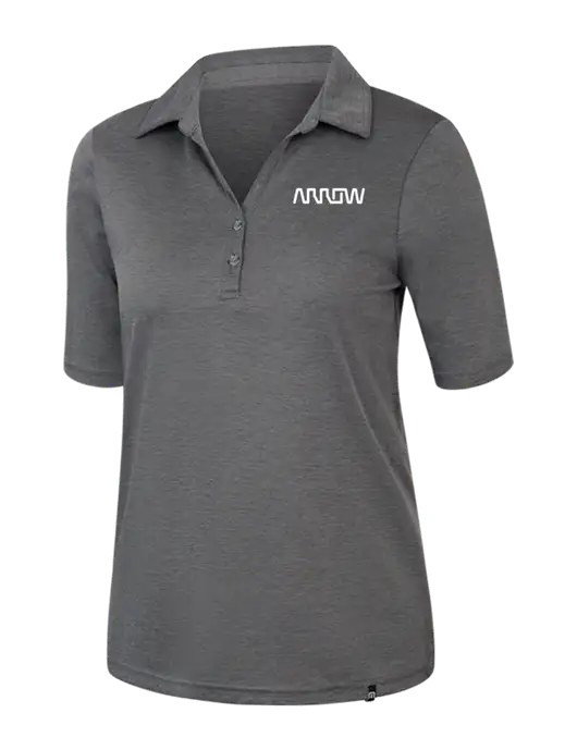 TravisMathew Womens Black Heather Sunsetters Polo w/Arrow Electronics Logo