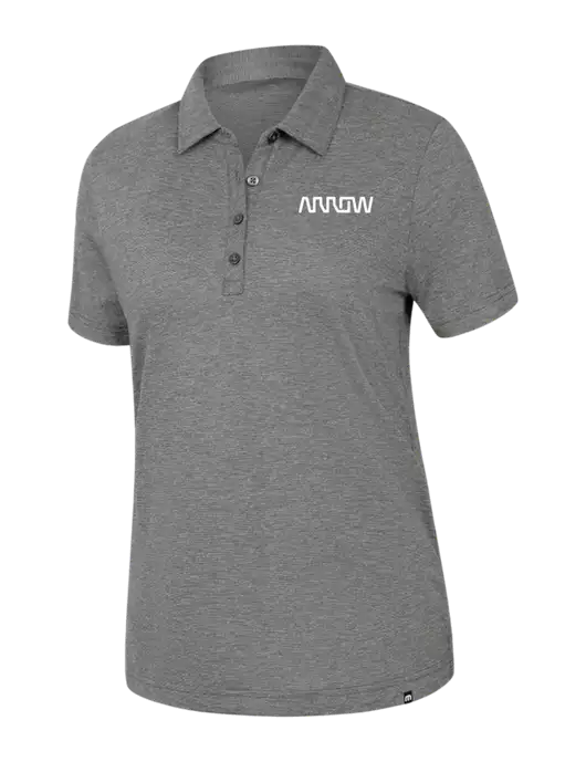 TravisMathew Womens Dark Grey Heather Sunnyvale Polo w/Arrow Electronics Logo