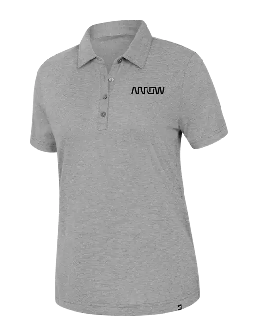 TravisMathew Womens Light Grey Heather Sunnyvale Polo w/Arrow Electronics Logo